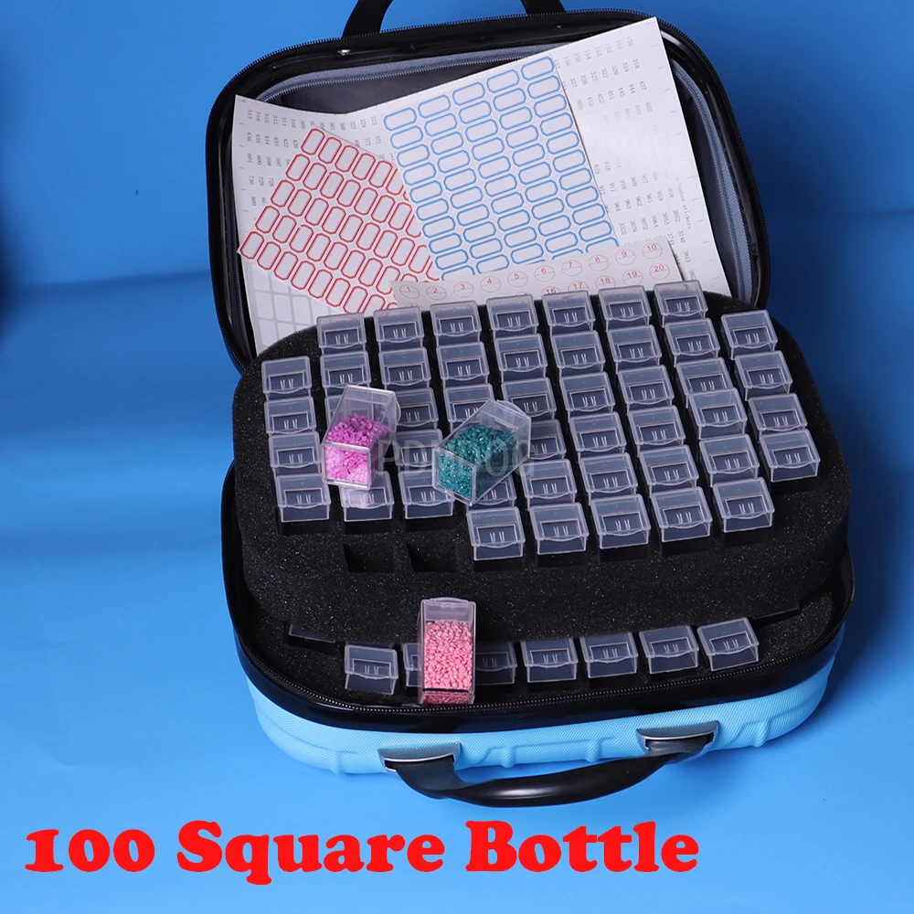 

100 Square Bottle boxs diamond painting Tools Storage box Diamond Embroidery Accessories mosaic Carry Case Container Hand Bag