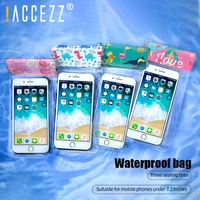 accezz 7 2 inch waterproof phone pouch diving swimming bag underwater for iphone realme water beach skiing dry bag case cover
