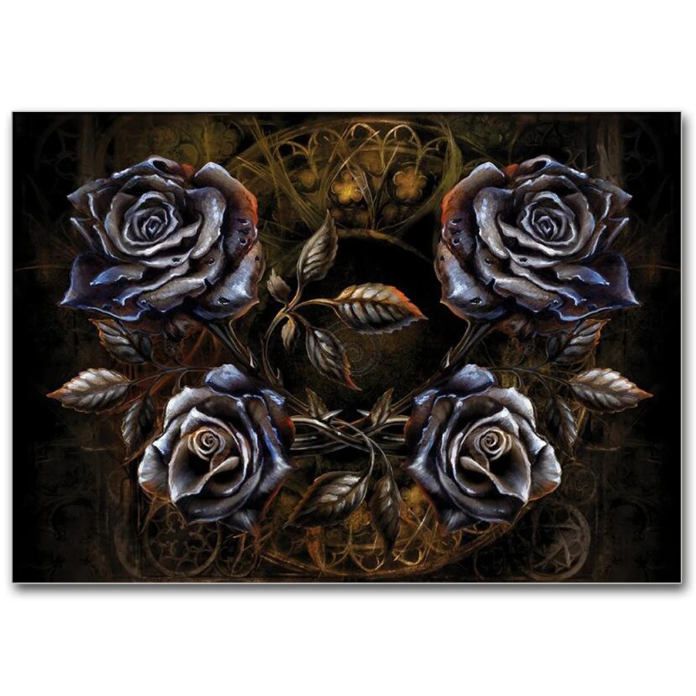 Алмазная живопись Новое поступление фантастическая темнота роза полная вышивка