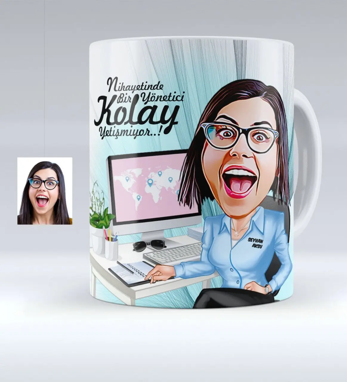 

Personalized Women 'S General Manager Caricature Of White Mug cup-1