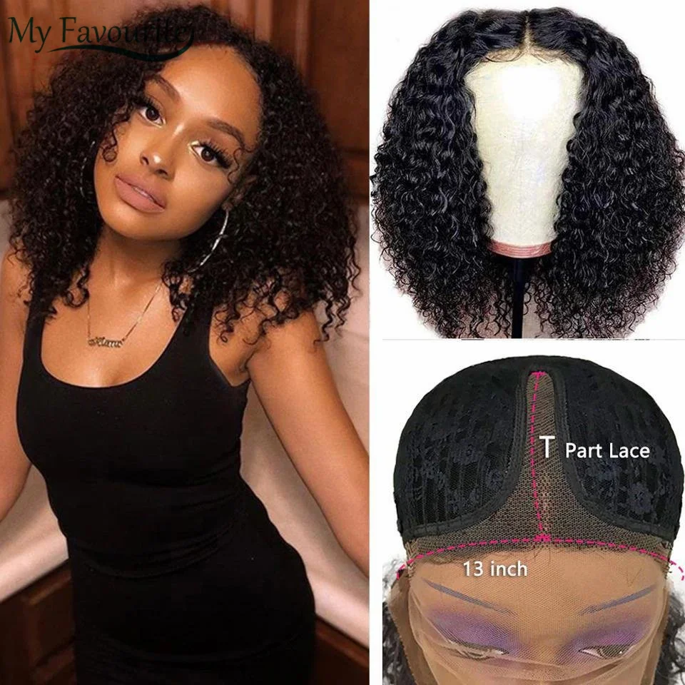 Curly Bob Wigs 100 Human Hair Pre Plucked HD Transparent 13x4x1 T Part Lace 14 16 Inch Brazilian Hair 7 Day Delivery Wig On Sale