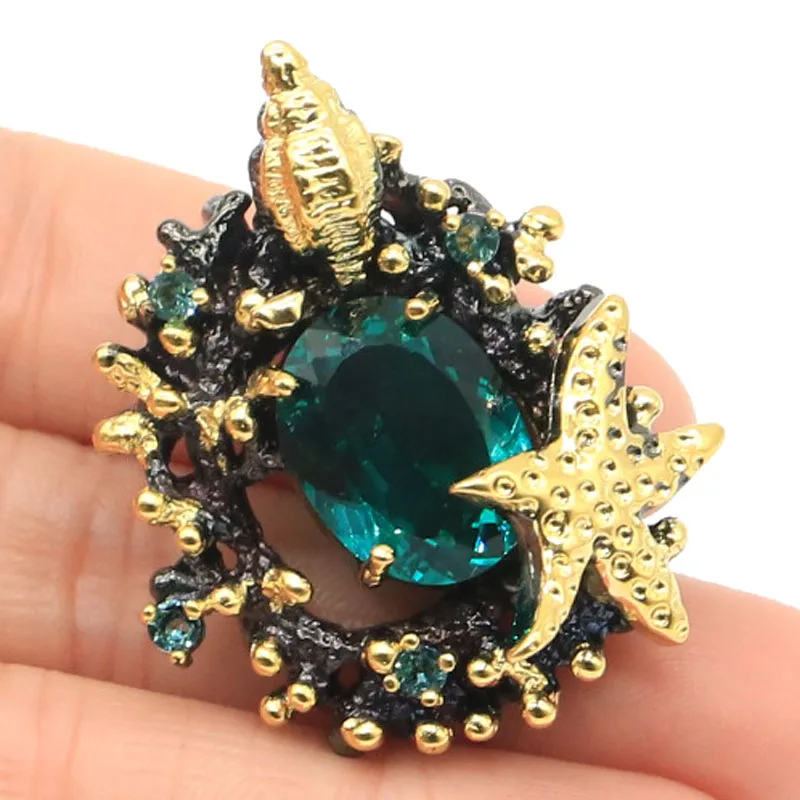 39x32 мм подвеской в виде морской звезды для Для женщин создан Аквамарин кунцит