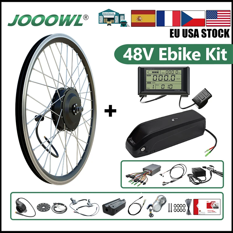 

Rear 500W 48V Gear Brushless Hub Motor Freewheel Electric Bike Conversion Kit Bicycle With Lithium Battery For Tour Commuting