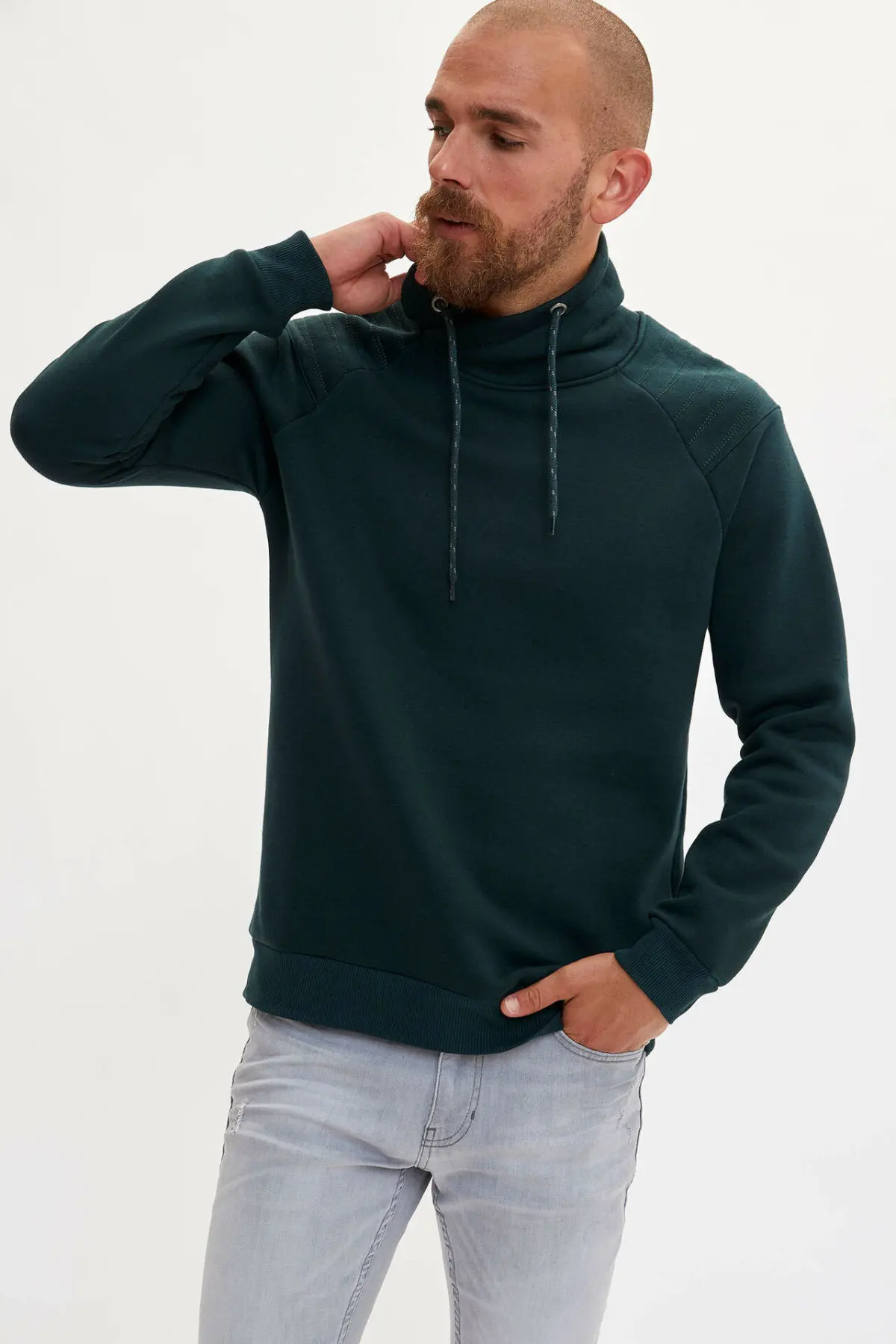 DeFacto простые мужские однотонные толстовки Повседневная Спортивная одежда с