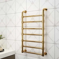 one button smart control golden color electric heated towel rack with electric plug europe classic style
