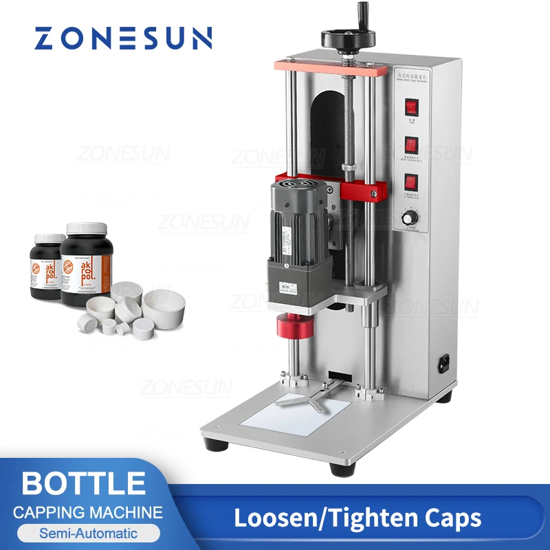 ZONESUN ZS-XGCC2 Capping Machine for Screwing Bottle Jar Plastic Aluminum Closure Lid Twist-off Top Packaging Production