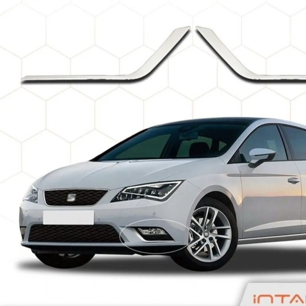 

Free Shipping New Style High Quality Easy Montage Front Bright Chrome 2 Pieces Front Fog Light Frame For Seat Leon 2013 - 2019