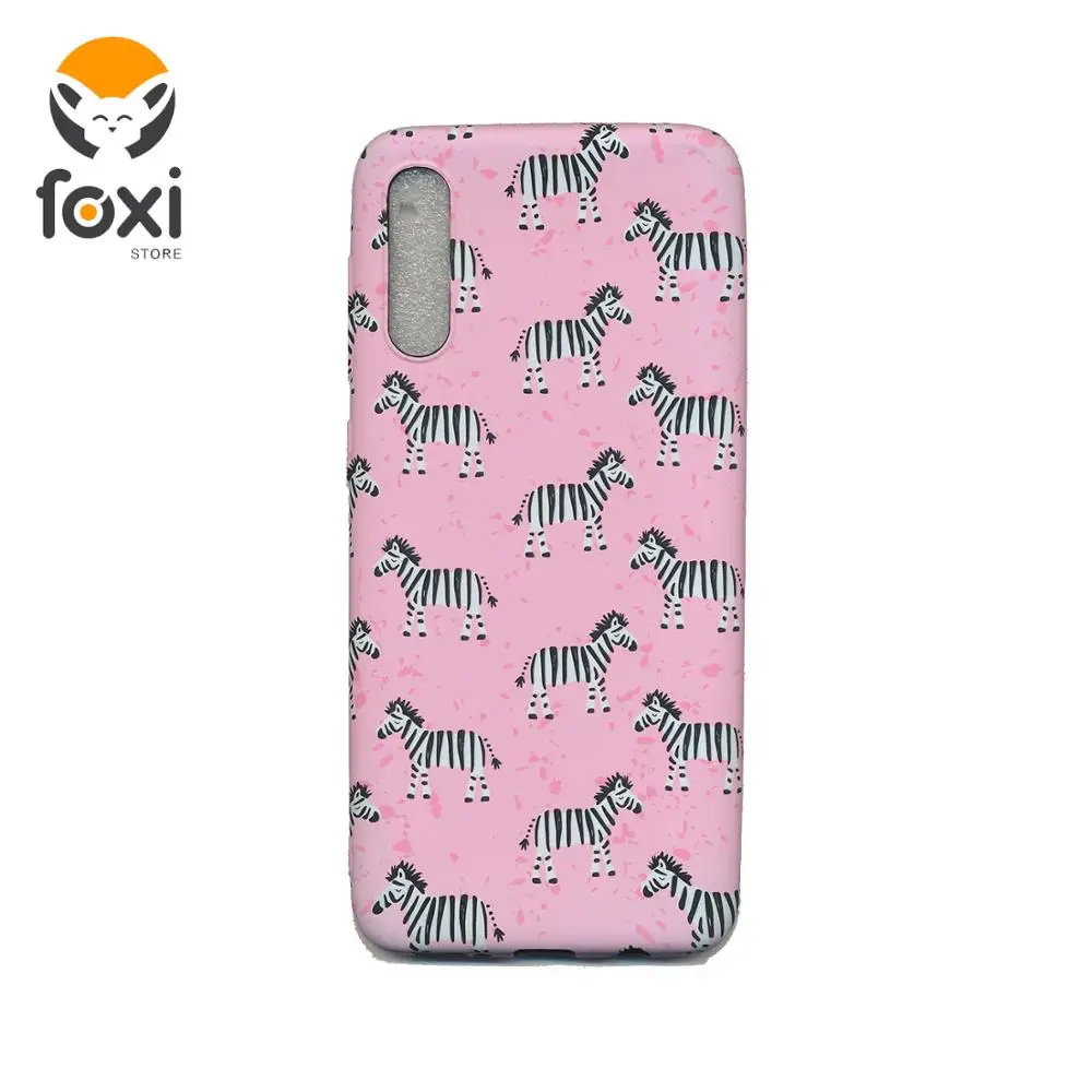 Силиконовый чехол для Samsung A50 Zebras A505 розовый sotf touch|Бамперы| |