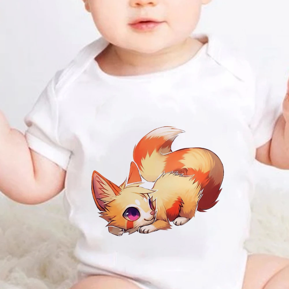 

Summer Cozy Casual Newborn Bodysuit Spain Popular Cartoon Fox Cute Girls Boys Clothes Harajuku Aesthetic Ropa De Bebe Niña