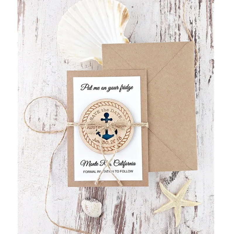 Настройте якорь сохранить дату магнит свадебные деревянные сувениры