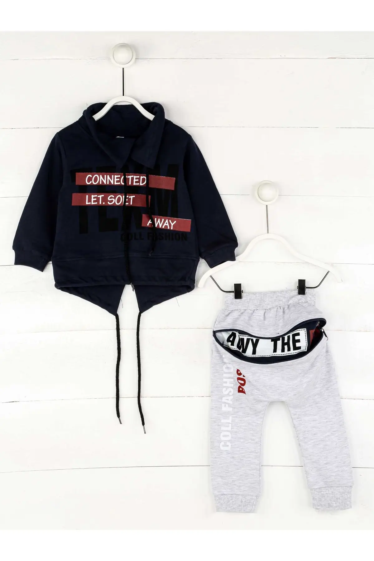 Темно синий серый сезонный костюм для мальчиков 2 li|Комплекты одежды девочек| |