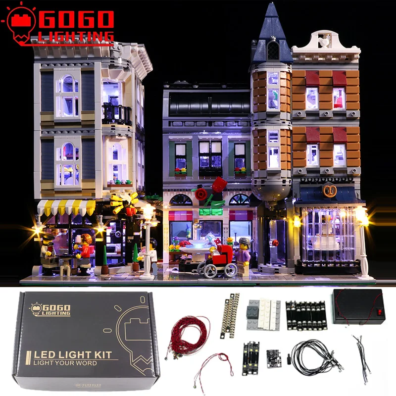 

Набор со светодиодный светильник кой GOGO светильник ING для Lego 10255 City Center Assembly Plaza, набор строительных блоков, лампы, игрушки (светильник, без мо...