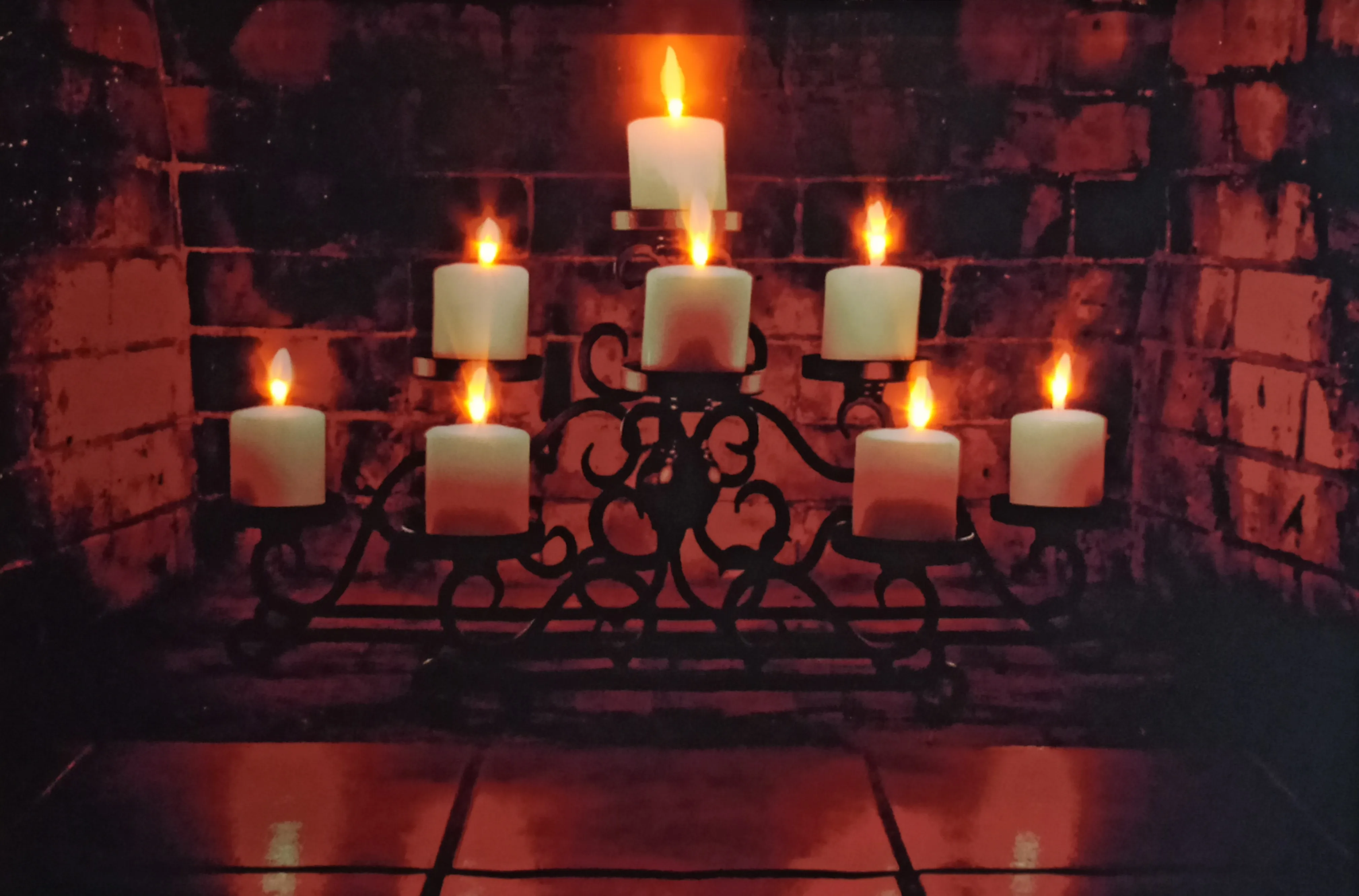 

Candlelight Spirituality LED Light 90x60 Centimeter Canvas Print