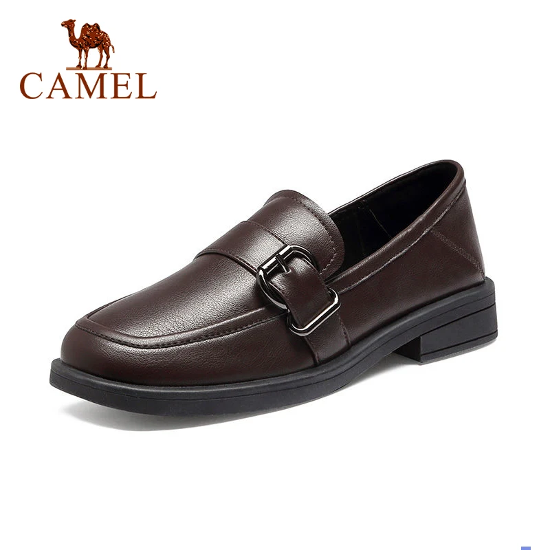 

CAMEL Casual Loafers Shoes for Women Soft Mules All-match Flats British Style Women Shoes 2021 Spring Summer New