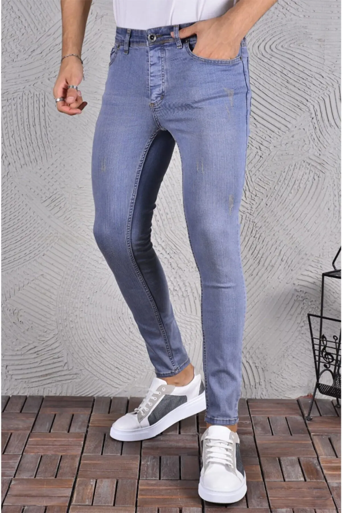 Мужские джинсы скинни сезона 2022 всесезонные повседневные синие Черные Стильные