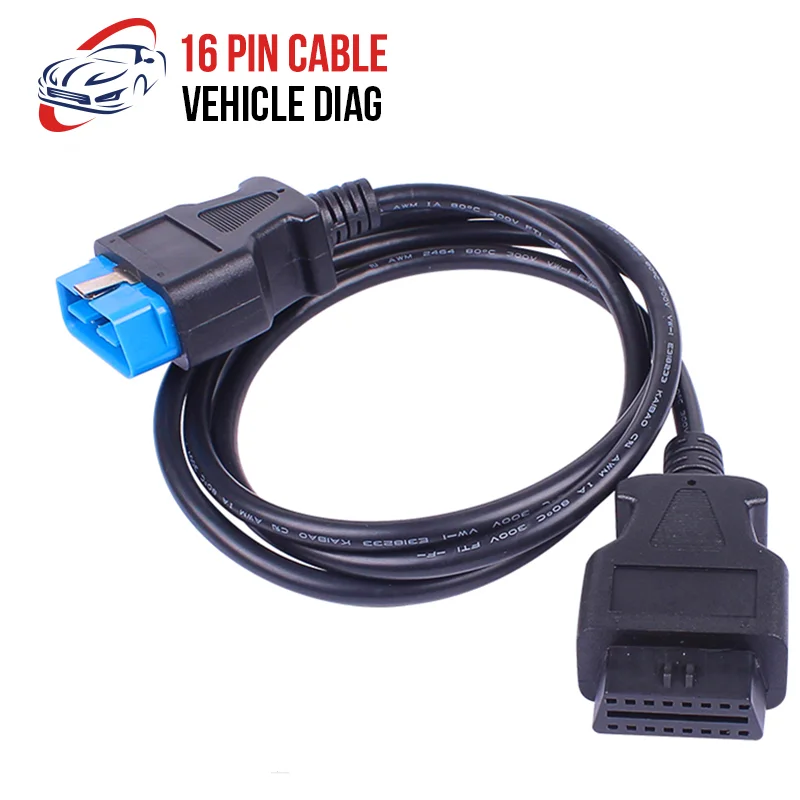 Кабель OBD2 с 16 контактным штекером на контактный гнездовой удлинитель для