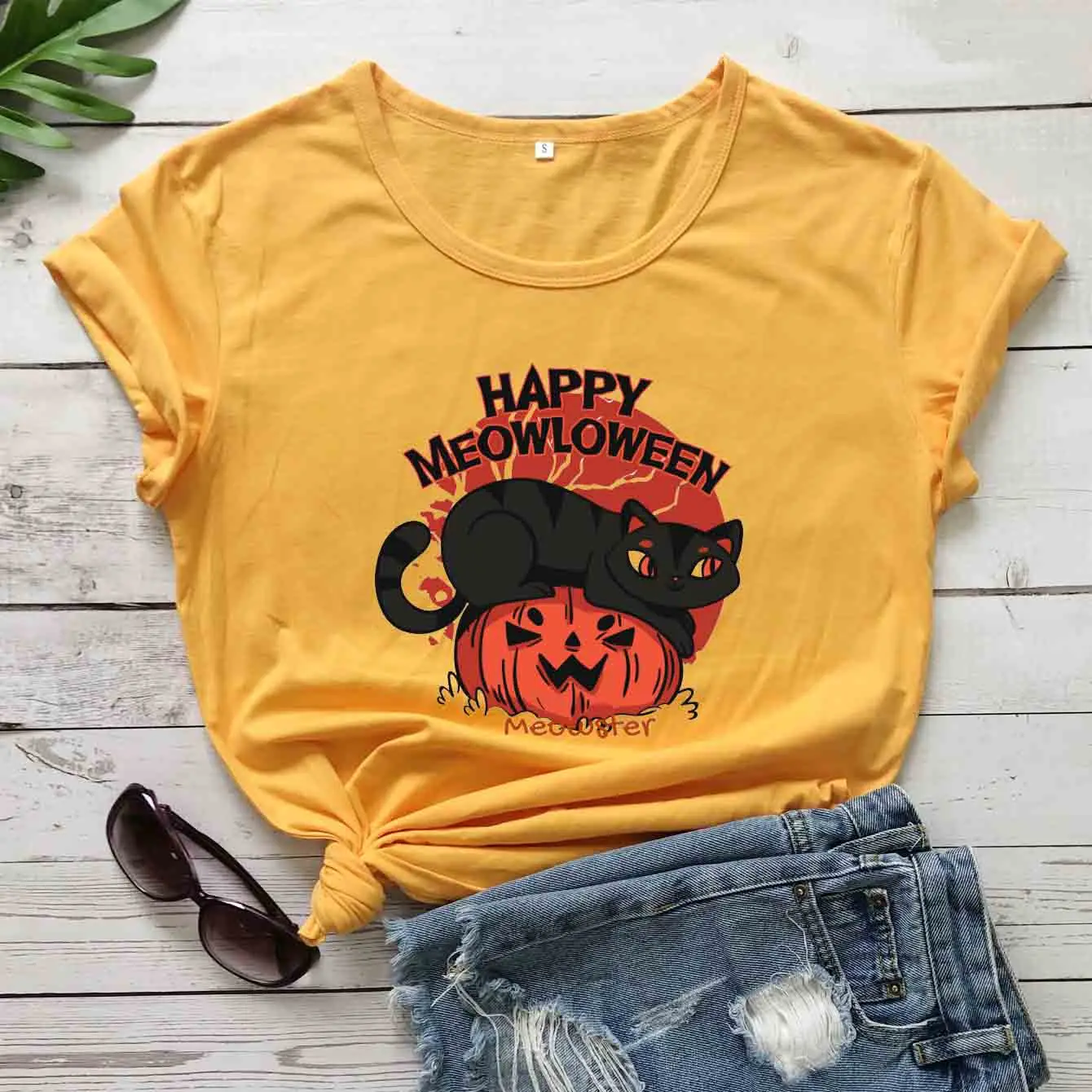 

Веселый Хэллоуин кот череп смешная Тыква графика Женская мода Чистый хлопок праздничный подарок футболка гранж tumblr уличный стиль футболки