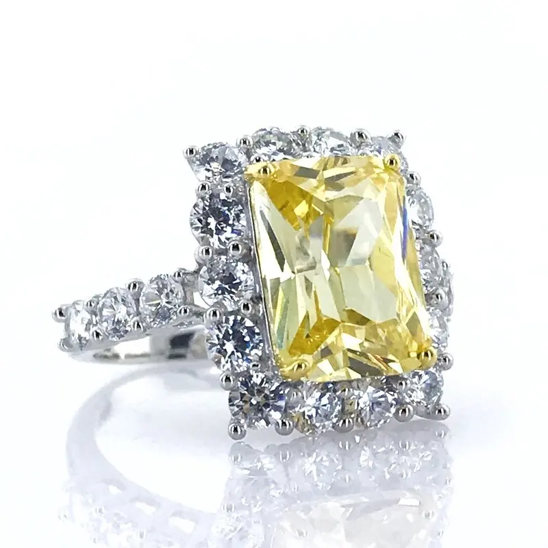 Импортное бриллиантовое кольцо монтюр багет желтый топаз специальное