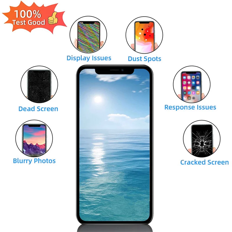 LCD Display For iPhone X XS Max XR Touch Screen Replacement 11 12 Pro Soft Oled No Dead Pixel With Tools |