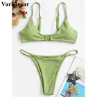 Сексуальный крошечный женский купальник в рубчик, 5 цветов, комплект бикини из двух частей, Бразильский купальный мини-костюм V2928, женский купальник бикини