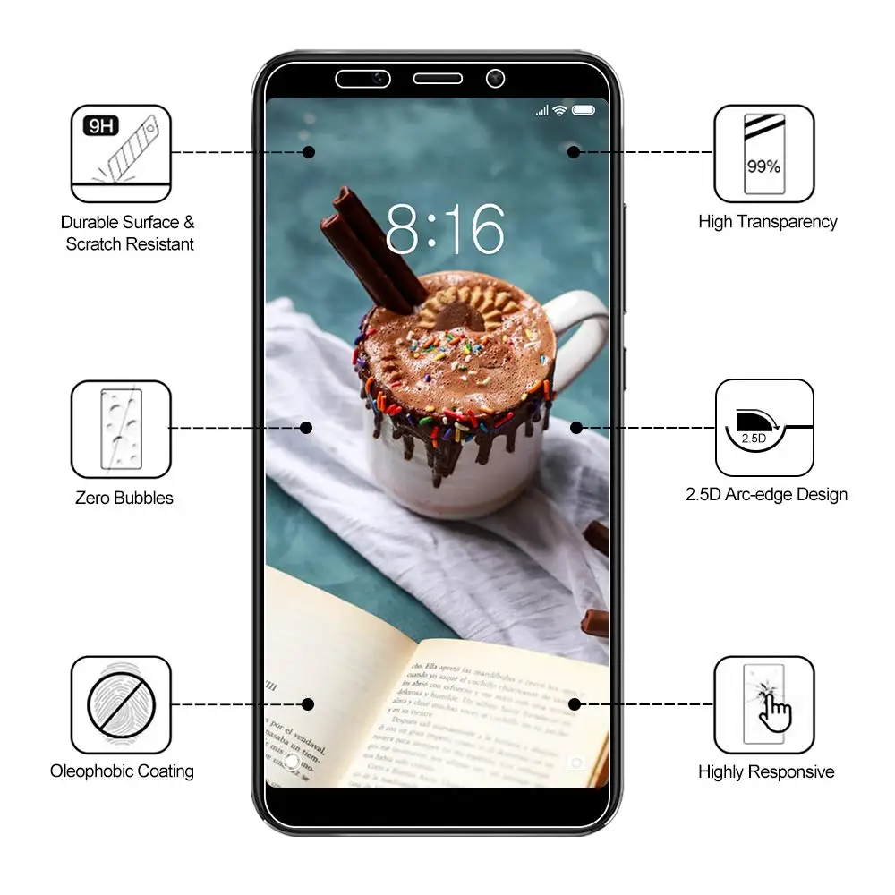 Защитное стекло для смартфона Xiaomi Mi A2 6X|Защитные стёкла и плёнки телефонов| |