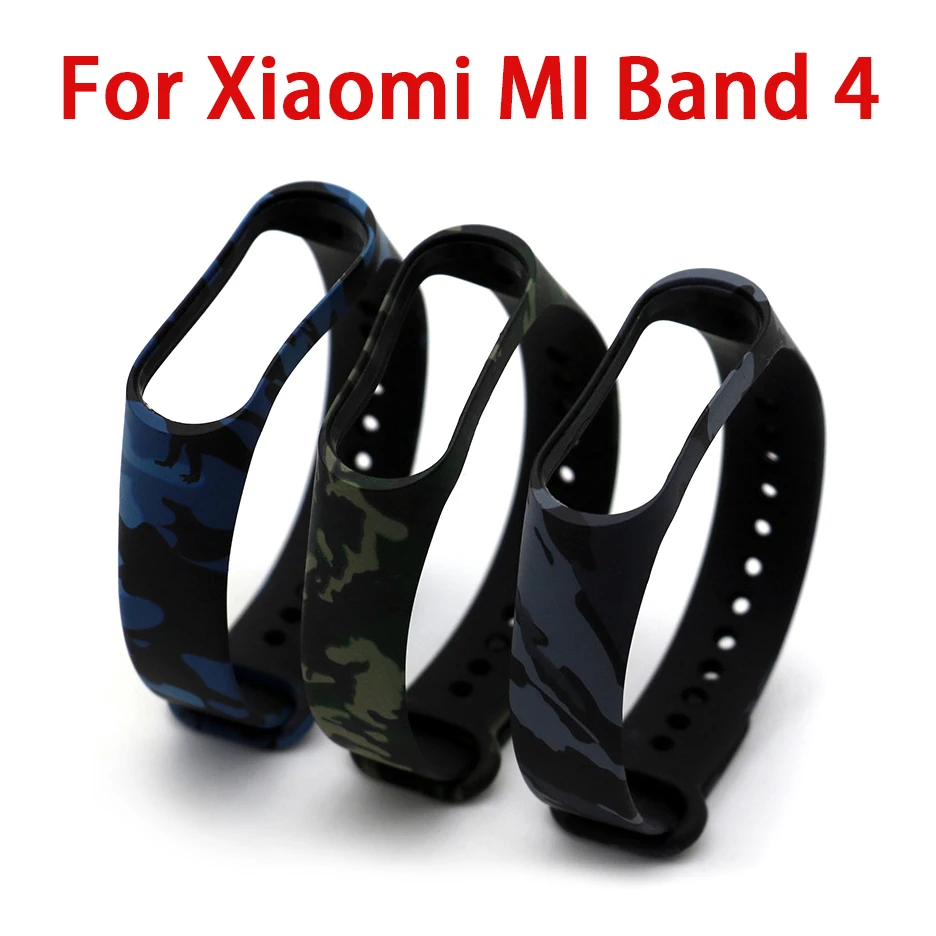 Камуфляжный модный силиконовый ремешок на запястье для часов XiaoMi Band M4 сменные