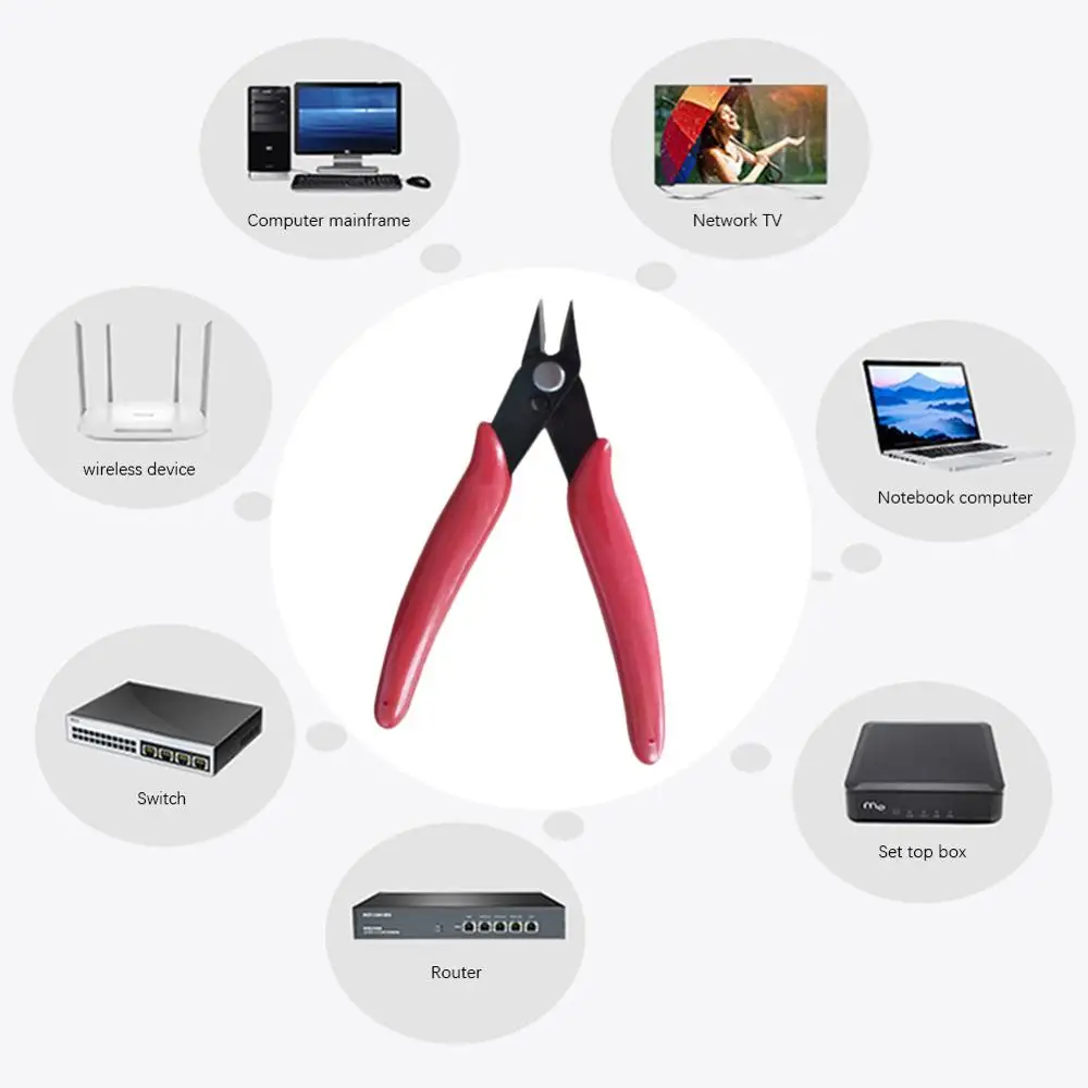Мини плоскогубцы с ручкой 5 дюймов Электрические для проводов резак боковые