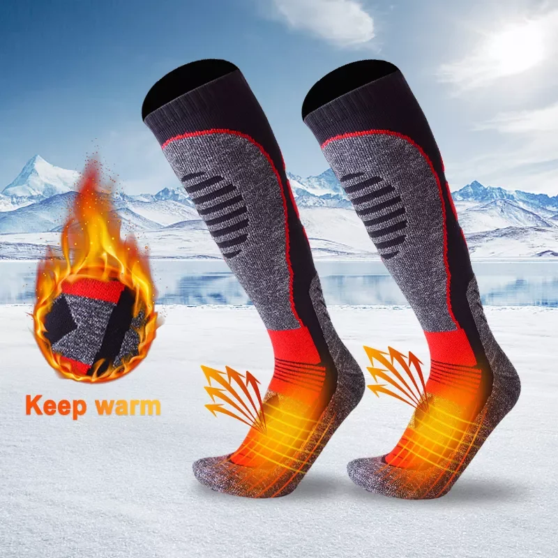 جوارب تزلج حرارية للرجال ، سميكة ، طويلة ، للرياضات الخارجية ، الدفء ، الجري ، التنزه ، التزلج