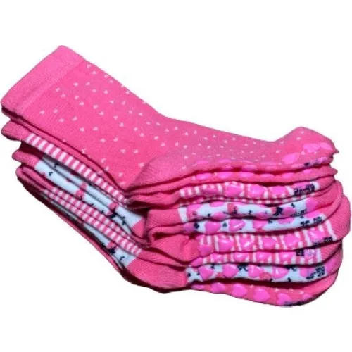 

Girls Toddlers 6 Pack Anti Slip Patterned Causal Kids Socks Cotton 2-3 Years