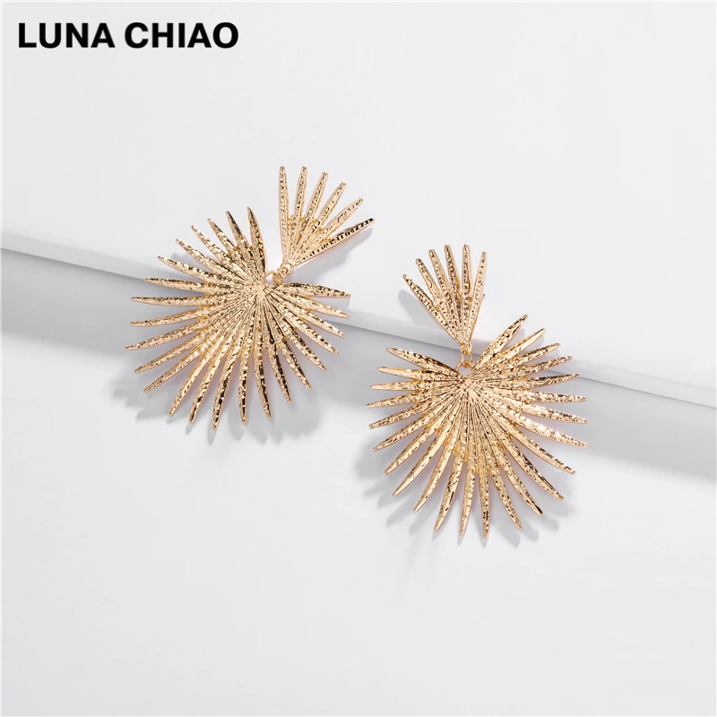 LUNA CHIAO, Осень-зима, дизайн, металлические серьги с шипами, большие размеры, Boho, Висячие серьги для женщин