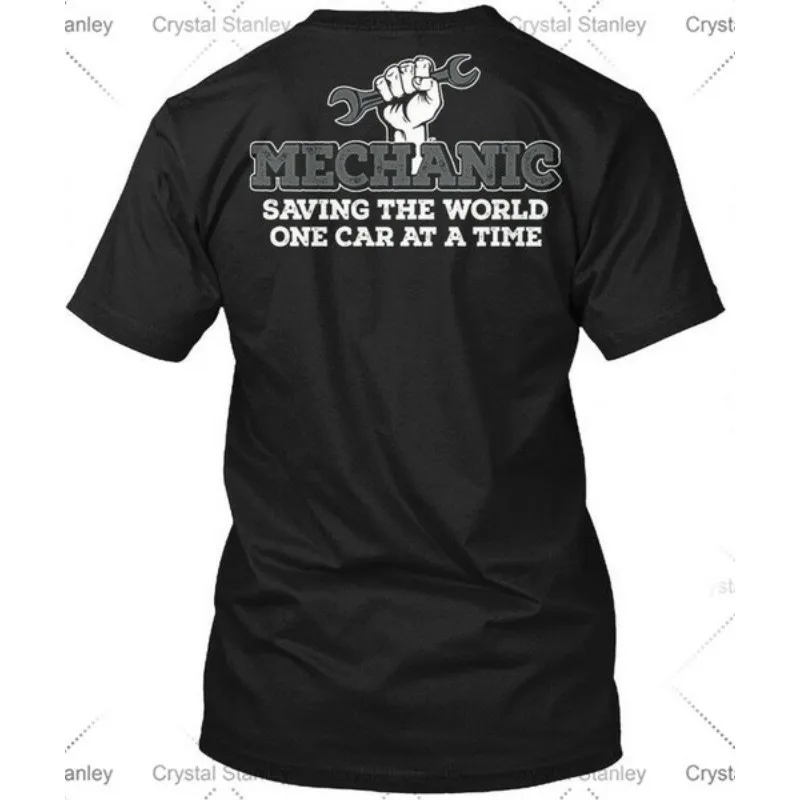 

Youth Trend Cotton T-shirt Auto Mechanic Saving Th - The World One Car At A Time fashion Tagl Tee T-Shirt