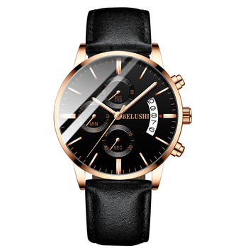 Belushi 2022 New Multifunctional Luminous Men's Three Eye Six Needle Fashion Quartz Watch Mesh Belt-36788