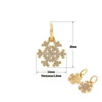 cubic zirconia snowflake charm earring pendant bracelet making diy jewelry making supplies accessories winter jewelry