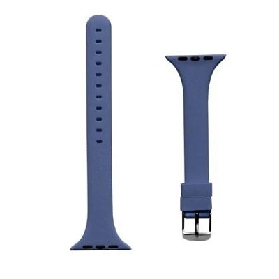 Ремешок Apple Watch 42 mm с матовым металлическим креплением Slim синий | Ремешки
