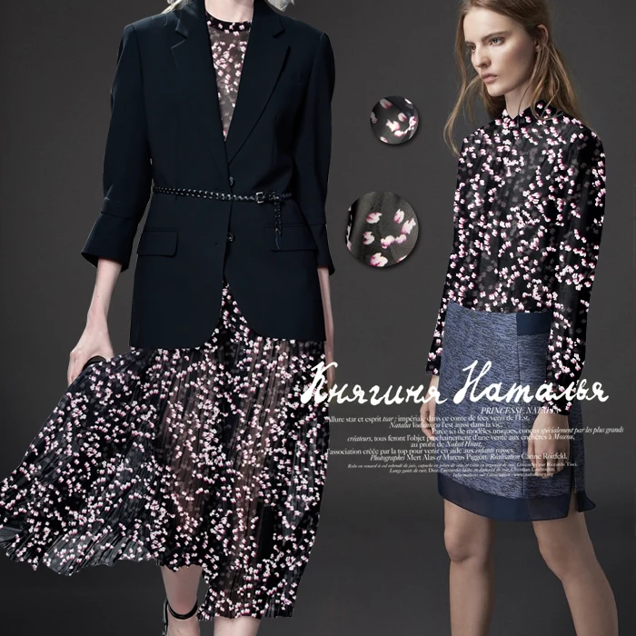 CNUM SC152 100% шелк шифон/дождь Сакура/шелковая ткань тонкий/Ширина 1 48 ярдов толщина 8