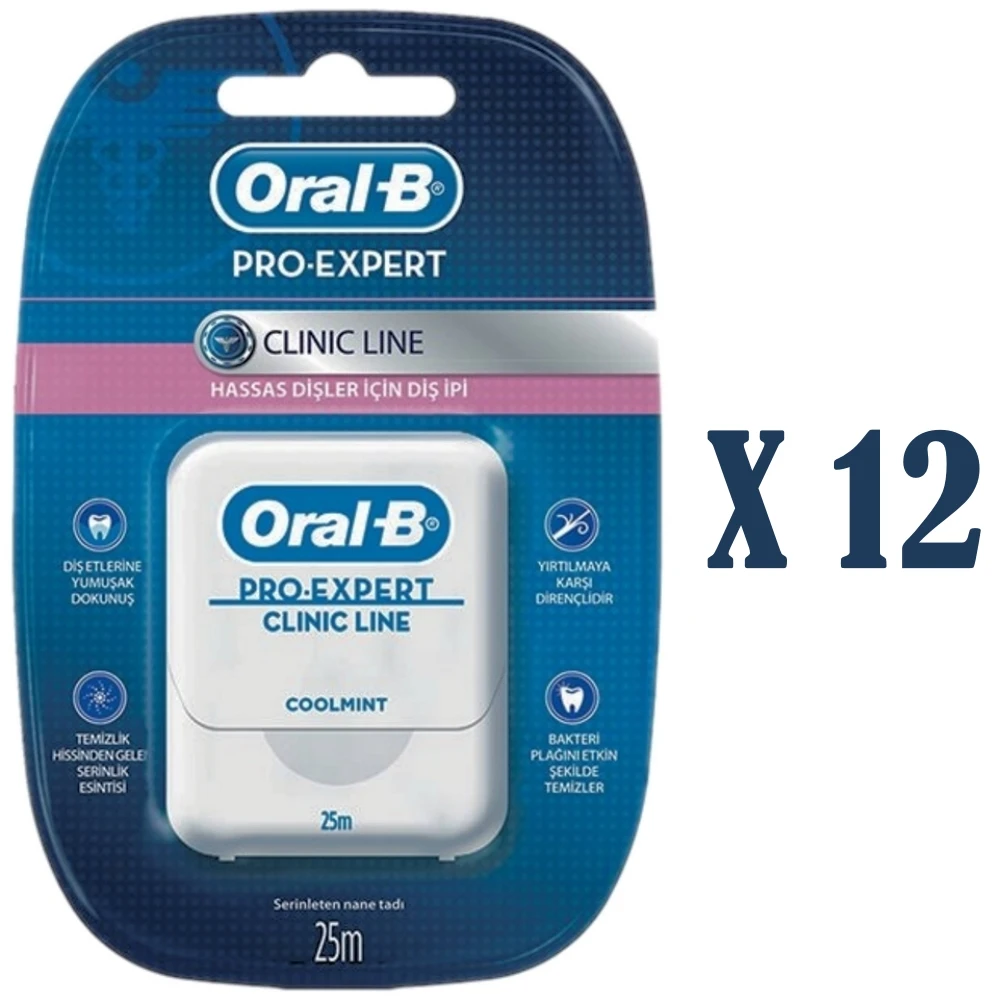 

12X Oral-B Pro-Expert Clinic Line 25m Dental Floss