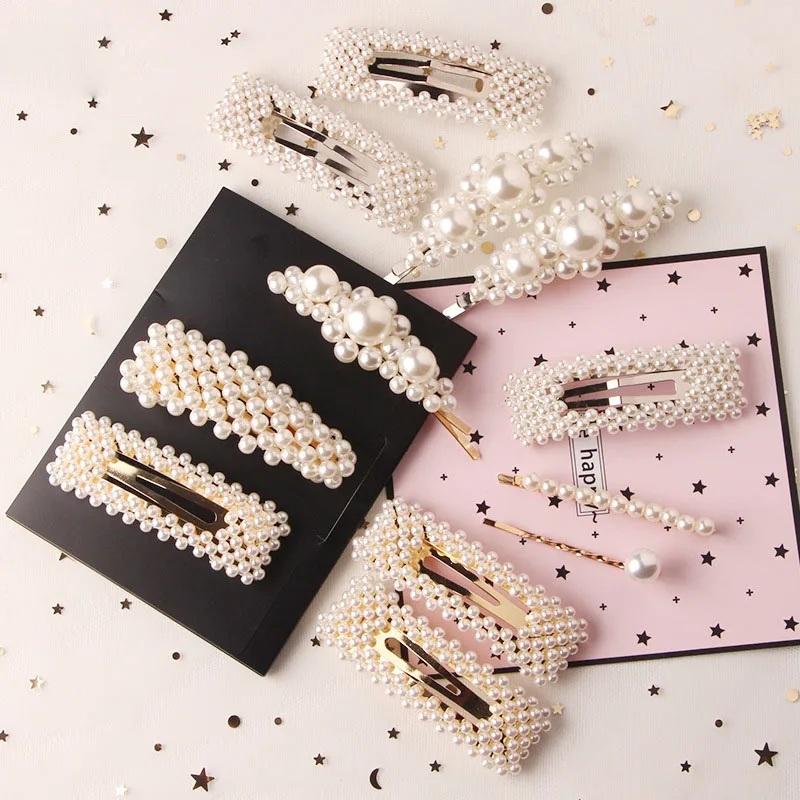 

Super Quality Korean Fashion Pearl Hair Clip for Women Elegant Barrette Stick Bride Hairpin Beautiful Hair Accessories Jewelry