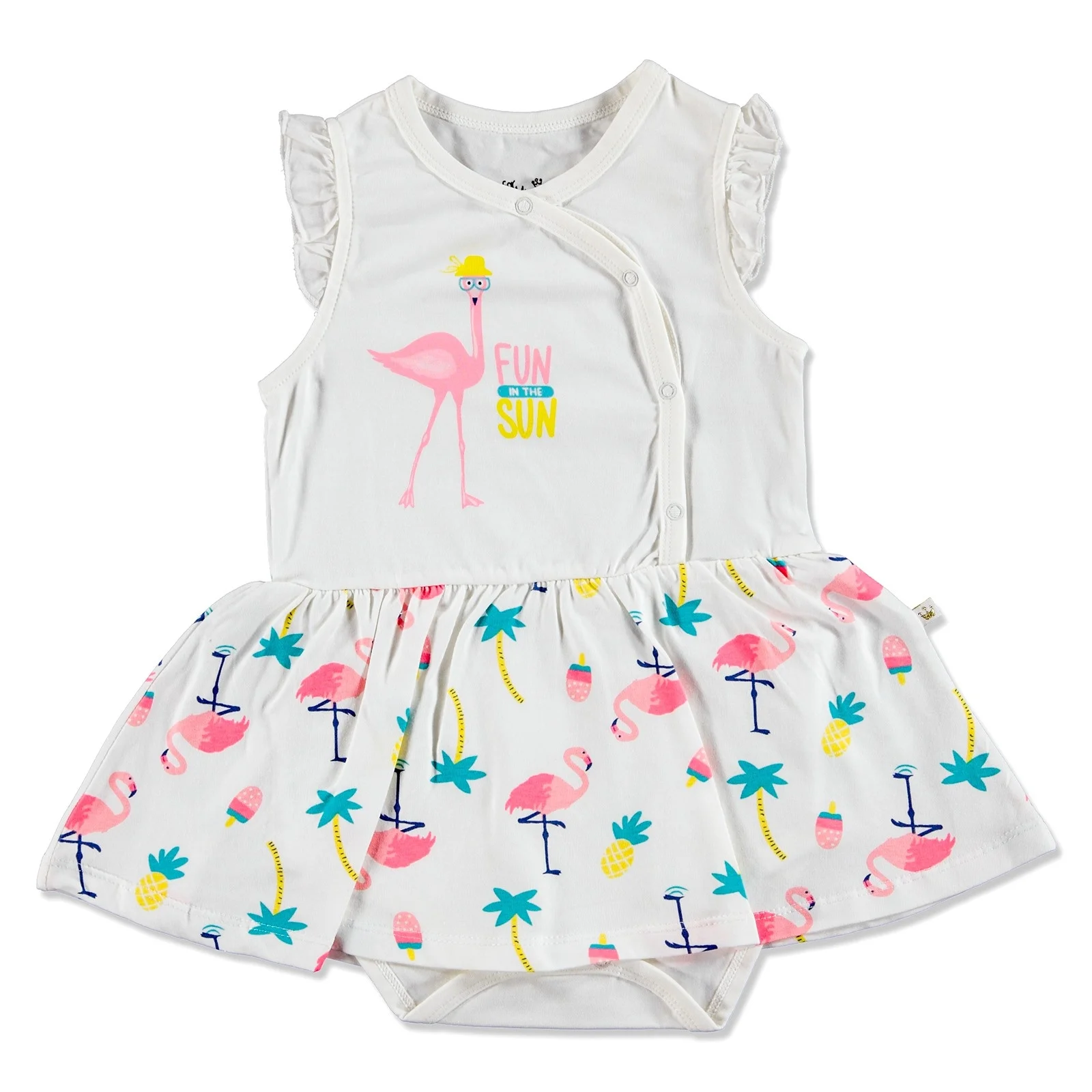Ebebek/детское летнее платье с изображением фламинго для девочек боди| |