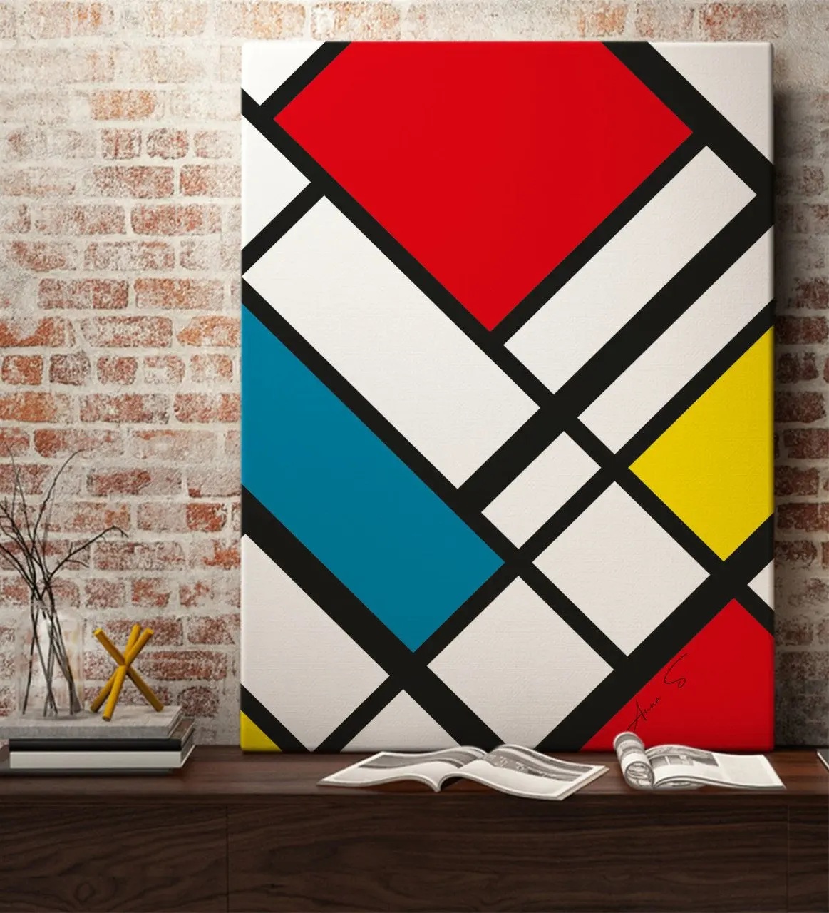 

Индивидуальная Печать на холсте Mondrian (50x70 см) 3 подарка украшение для дома Специальный дизайн для дома офиса деловое место хорошее качество
