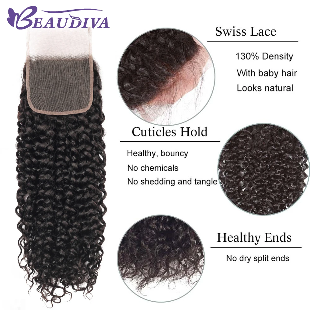 Афро кудрявые пряди с закрытием Remy бразильские человеческие волосы плетение |