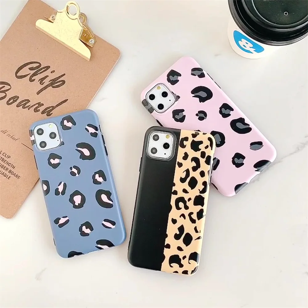 

Leopard Print Phone Case For iPhone 13 12 11 X XR XS Max Soft Cover Shockproof Fashion Cover For iPhone 13 12 7 8 7Plus