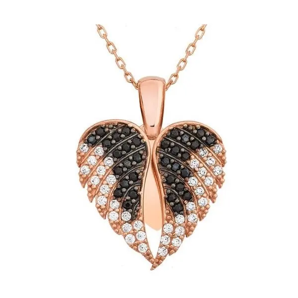 Ангел любви Крыло ангела с сердцем серебряное ожерелье |