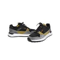 handmade suede leather sport running shoes with lightweight eva soles mustard grey black mens premium collection