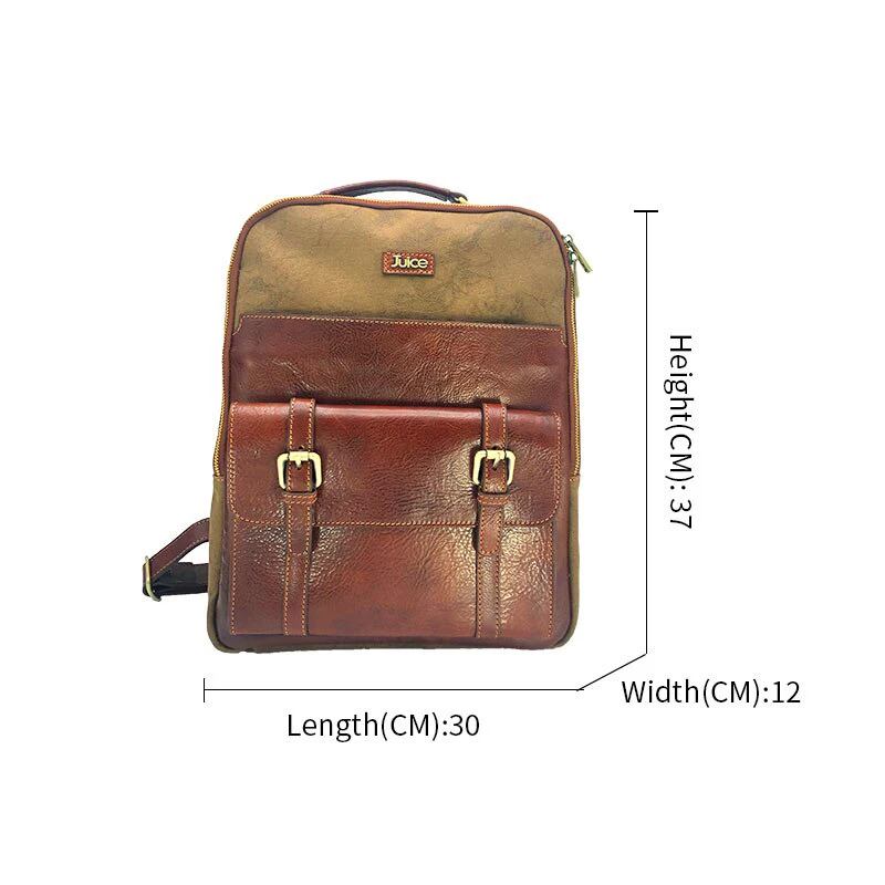 Сделано в Италии натуральная кожа холщовая и верхняя мужской рюкзак