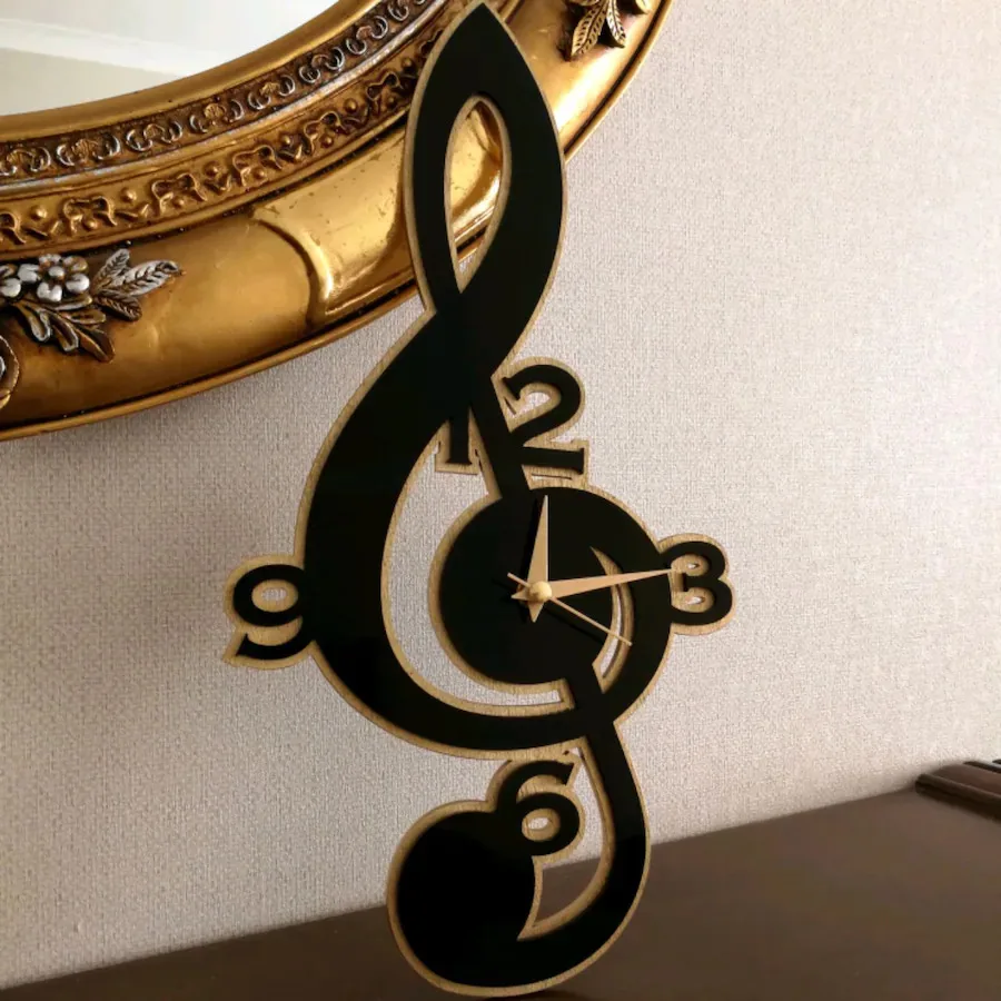 Настенные часы HLO 2022 в виде скрипичного ключа декоративные новые современные