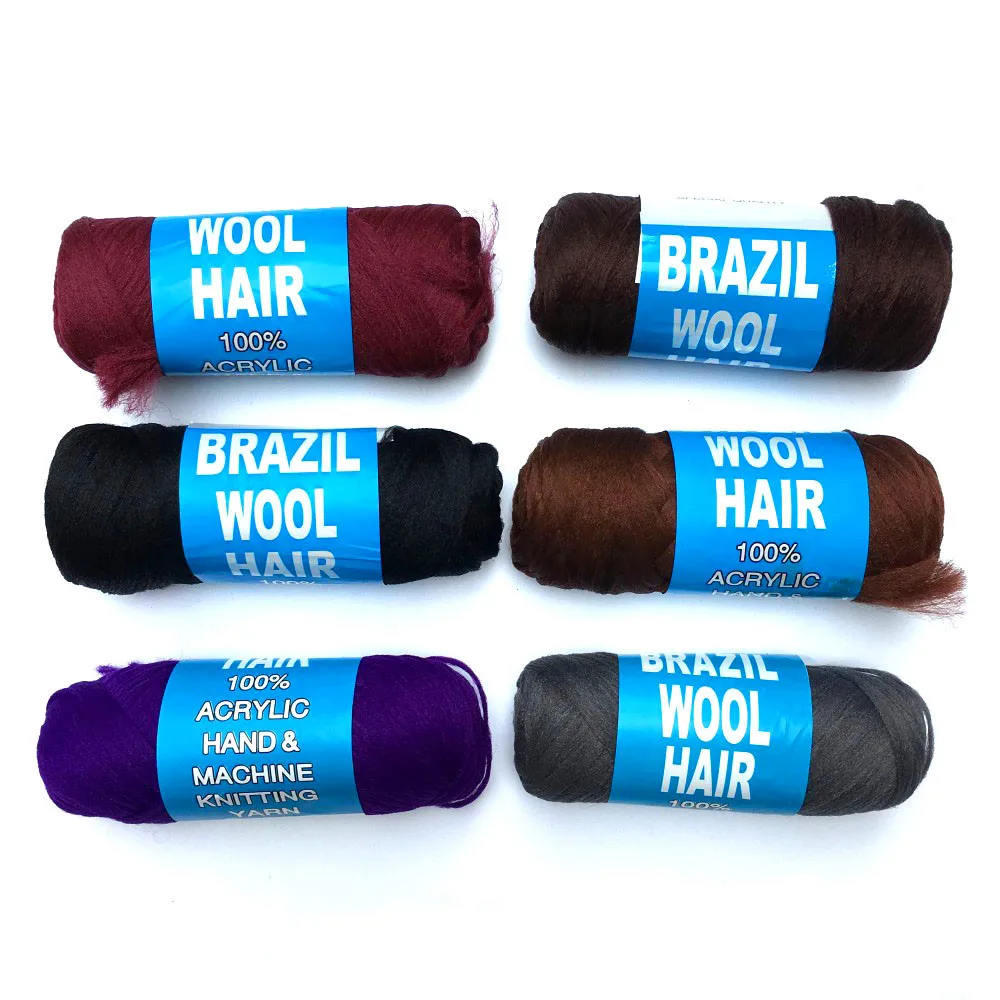 12 шт. бразильские шерстяные волосы для плетения низкотемпературный антипирент