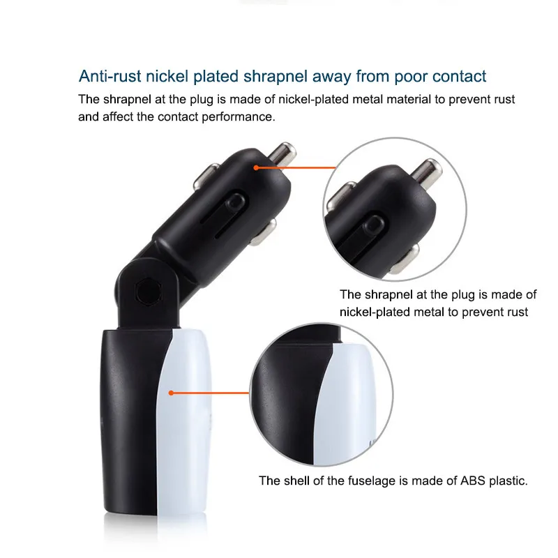 СВЕТОДИОДНЫЙ цифровой дисплей автомобильное зарядное устройство DC5V 3.4A двойной