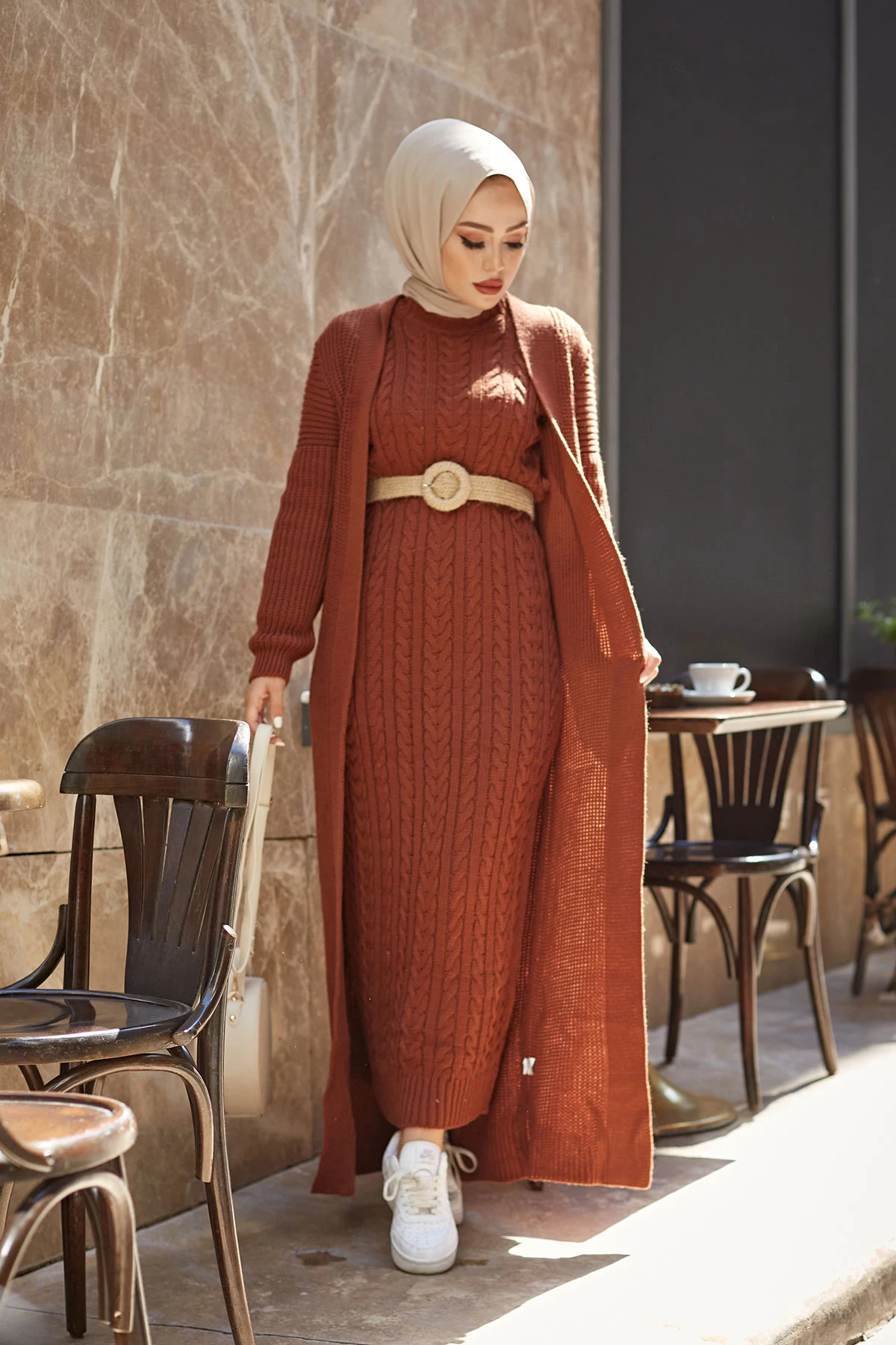 Knitted Cardigan Suit Turkey Muslim Fashion Islam Clothing Dubai Istanbulstyles Istanbul 2021