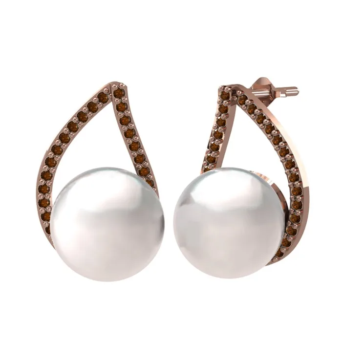 

Aya Pearl earrings silver with gold plated and rose gold plated options with 15 stone options