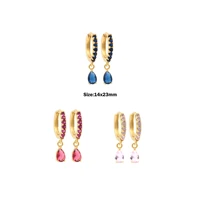 drop earrings womens blue zircon pierced hoop earrings 2022 fashion exquisite party jewelry gifts thin hoop jewelry wear